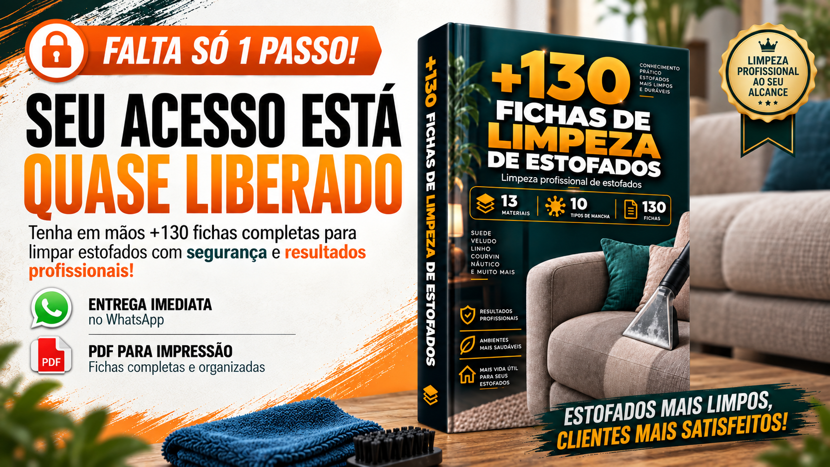 Plano Básico/+130 Fichas de Limpeza de Estofados
