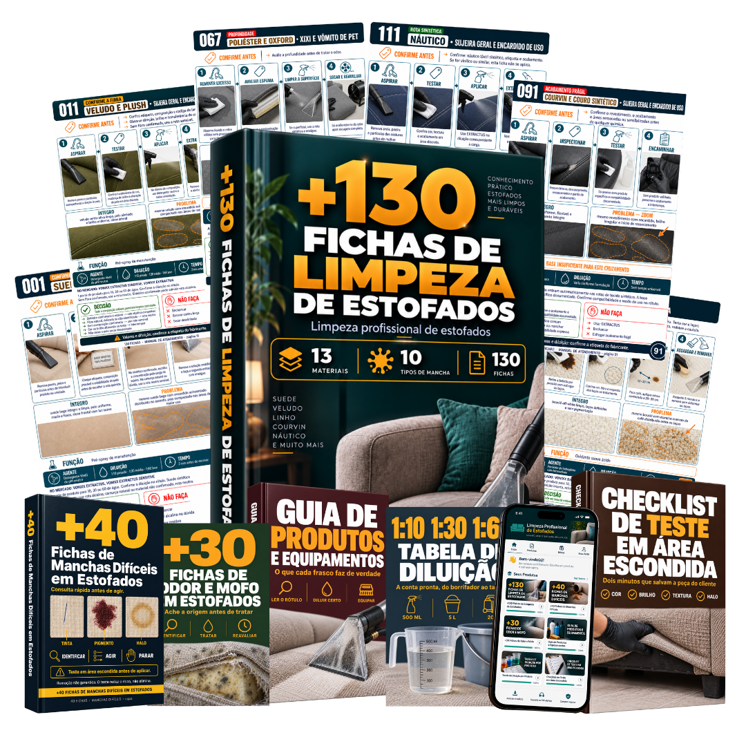Plano Completo/+130 Fichas de Limpeza de Estofados